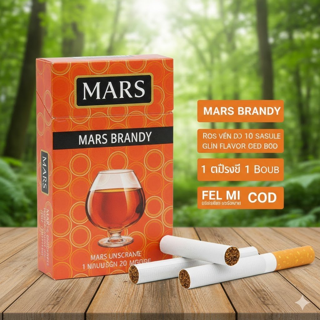 Mars Brandy (มาร์ส บรั่นดี) บุหรี่นอกหอมกลิ่นเหล้าบรั่นดี 1 เม็ดบีบ รสเย็นสดชื่น imported cigarette wholesale product photo
