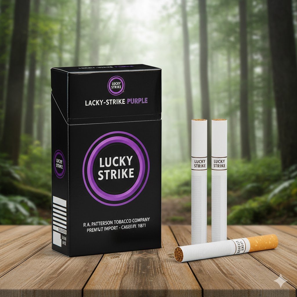 Lucky Strike Purple (ลัคกี้ สไตรค์ ม่วง) บุหรี่นอกรสเย็น กลิ่นบลูเบอร์รี่ 1 เม็ดบีบ imported cigarette wholesale product photo