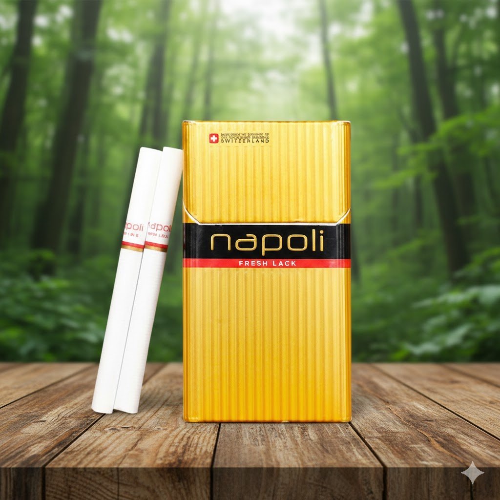 Napoli Gold (นาโปลี โกลด์) บุหรี่นอกพรีเมียม รสร้อน มาตรฐานสวิตเซอร์แลนด์ ขนาด Queen Size imported cigarette wholesale product photo