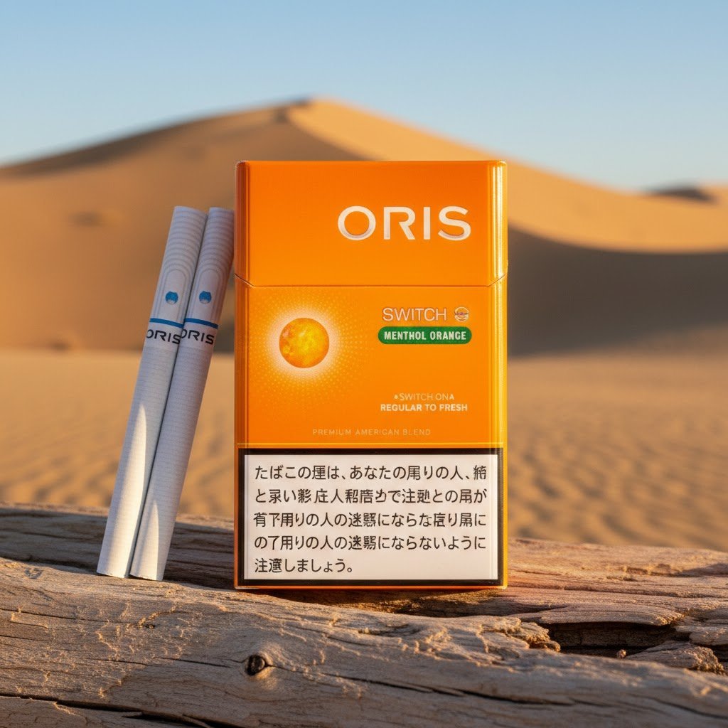 Oris Switch Menthol Orange (โอริส สวิช เมนทอล ออเร้นจ์) บุหรี่นอกพรีเมียม สไตล์ญี่ปุ่น มวนซุปเปอร์สลิม imported cigarette wholesale product photo