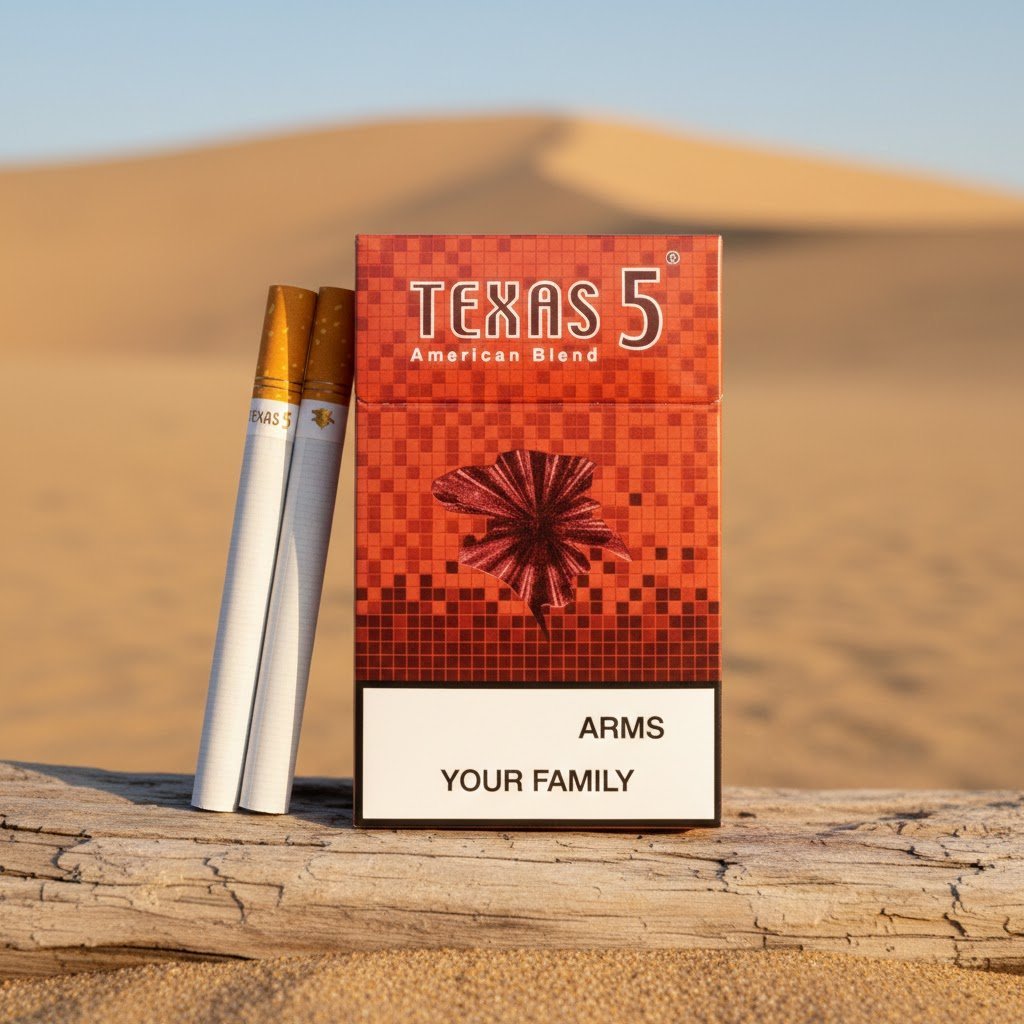 Texas 5 Red Hard (เท็กซัส แดง ซองแข็ง) - บุหรี่นอก American Blend รสร้อนเข้ม มาตรฐานเอเชีย imported cigarette wholesale product photo