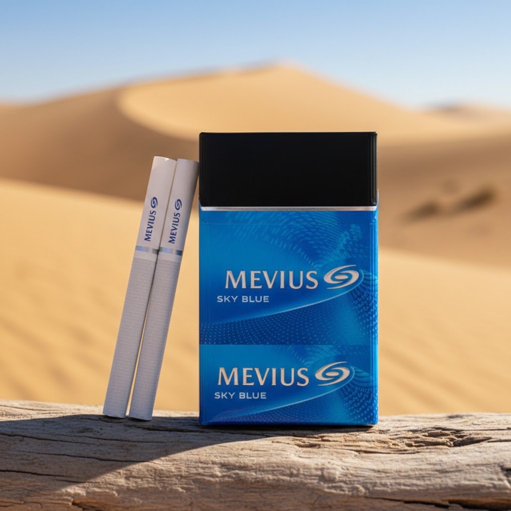 Mevius Sky Blue (เมวิอุส สกายบลู) บุหรี่นอกพรีเมียม รสนุ่ม มาตรฐานญี่ปุ่น imported cigarette wholesale product photo