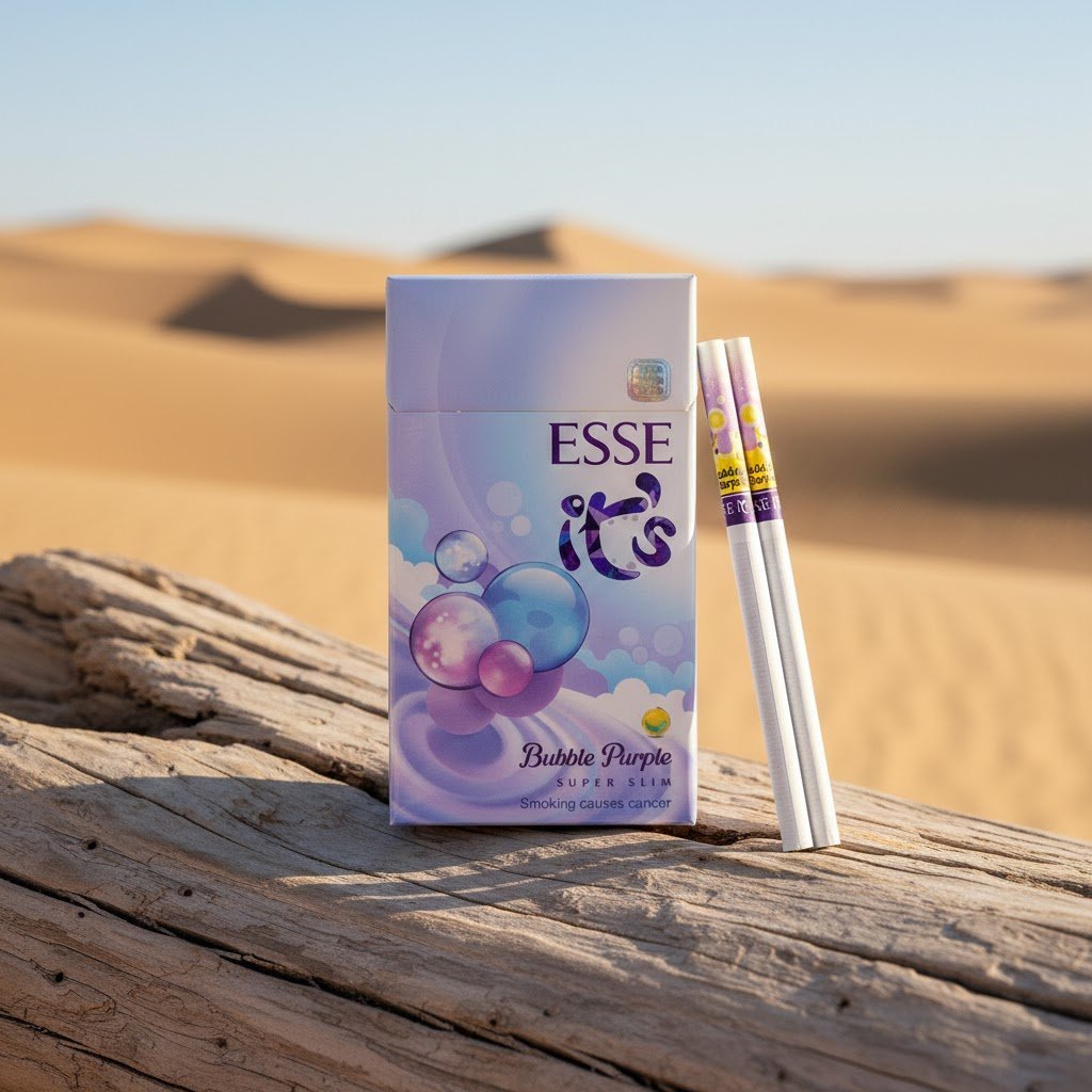 Esse Bubble Purple (เอสเซ่ บับเบิ้ล เพอเพิ่ล) บุหรี่นอกเกาหลี รสเย็น หอมหวานกลิ่นลูกกวาด imported cigarette wholesale product photo