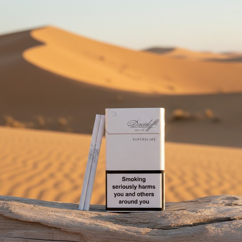 Davidoff White Super Slims (ดาวิดอฟ ขาว) บุหรี่นอกพรีเมียม รสไลท์ นุ่มนวล 1 มก. imported cigarette wholesale product photo