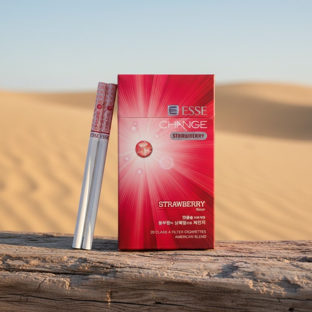 ESSE Change Strawberry (เอสเซ่ เชนจ์ สตอเบอร์รี่) บุหรี่นอกนำเข้าจากเกาหลี รสเย็น กลิ่นหอมสตอเบอร์รี่ imported cigarette wholesale product photo