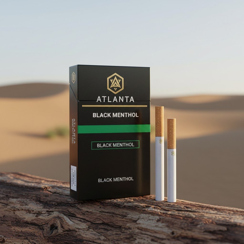 Atlanta Black Menthol (แอตแลนตา แบล็ค เมนทอล) บุหรี่นอกพรีเมียม รสเย็นเข้มข้น imported cigarette wholesale product photo