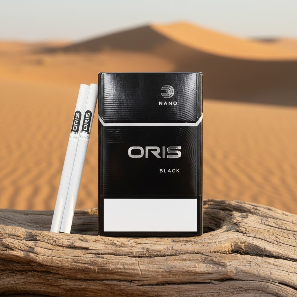 Oris Nano Black บุหรี่โอริส นาโน แบล็ก รสร้อนนุ่มนวล มวนสลิมมาตรฐานดูไบ imported cigarette 159xblix product photo