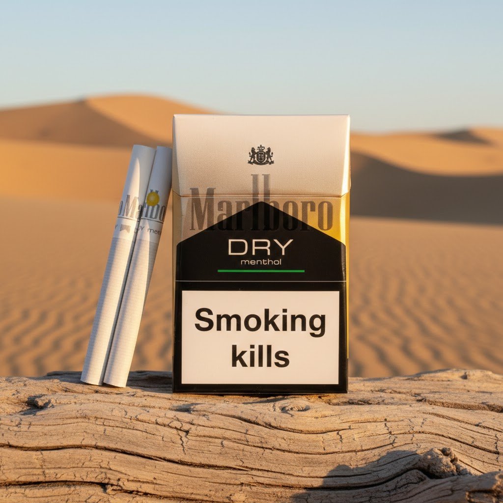 Marlboro Dry Menthol บุหรี่มาโบโร่ ดราย เมนทอล รสเย็นกลิ่นเลม่อน นวัตกรรมเม็ดบีบจากสวิตเซอร์แลนด์ imported cigarette wholesale product photo