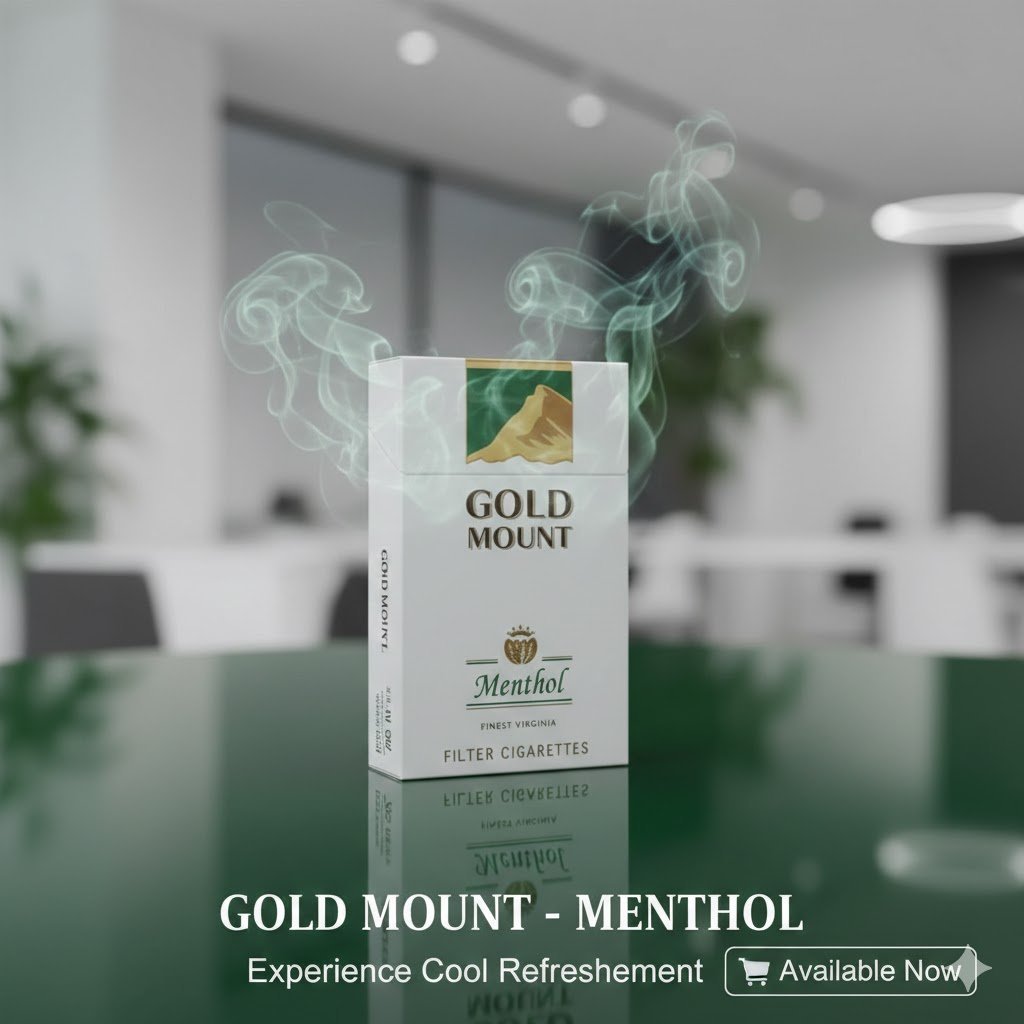 Gold Mount Green (ซองแข็ง) - บุหรี่เย็นพรีเมี่ยม ใบยานุ่ม ยอดนิยม imported cigarette 159xblix product photo