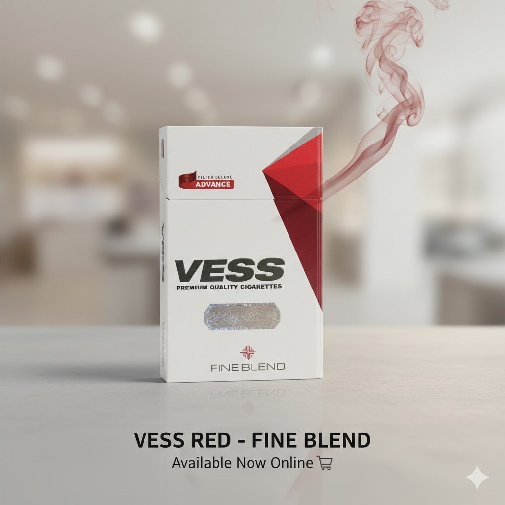 Vess Red (ซองแข็ง) - บุหรี่แดงเกรดพรีเมี่ยม รสนุ่ม กลมกล่อม imported cigarette 159xblix product photo