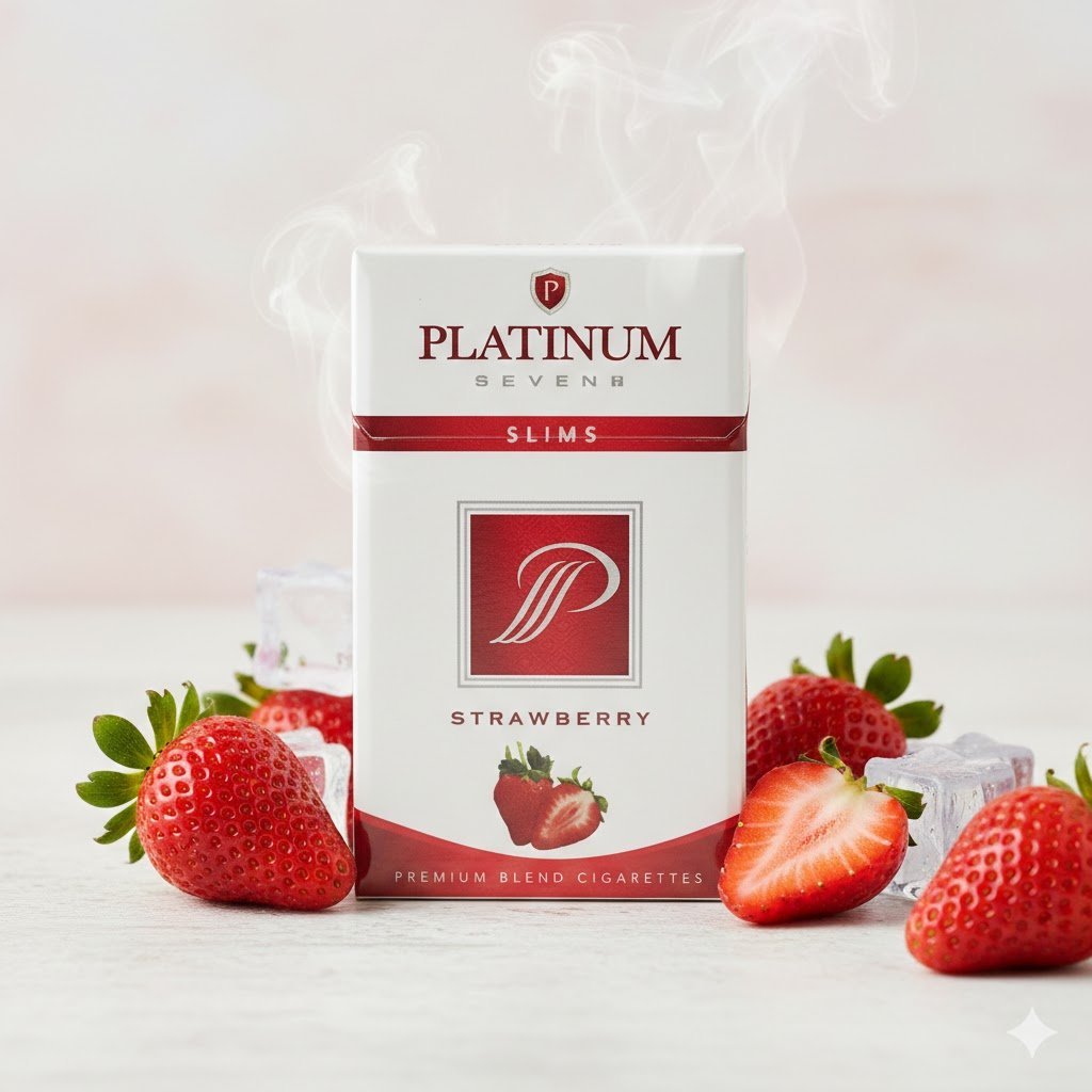 Platinum Seven Strawberry บุหรี่ผลไม้เกรดพรีเมียม กลิ่นสตรอว์เบอร์รี (Premium Fruit Blend) imported cigarette wholesale product photo