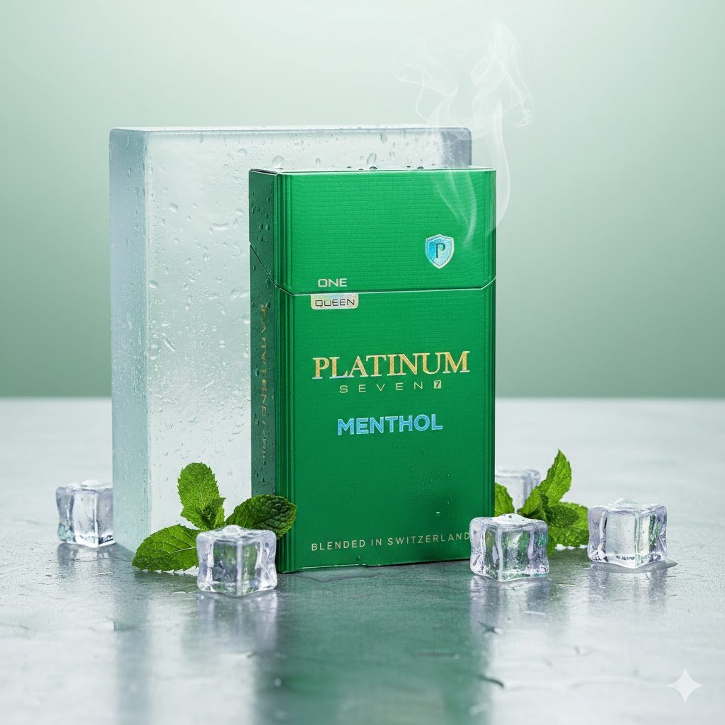 Platinum Seven Menthol บุหรี่ระดับพรีเมียมจากสวิตเซอร์แลนด์ (Low Tar & Nicotine) imported cigarette wholesale product photo