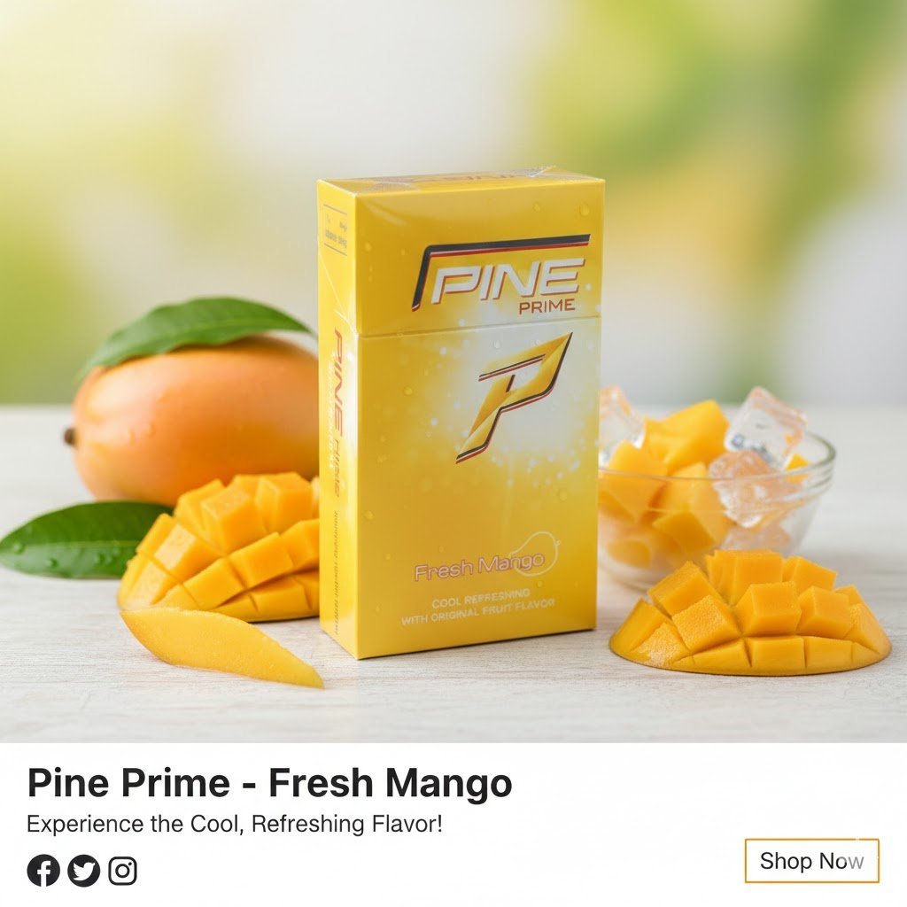 Pine Prime Fresh Mango - บุหรี่ผลไม้มะม่วงหอมเย็นจากเกาหลี imported cigarette 159xblix product photo