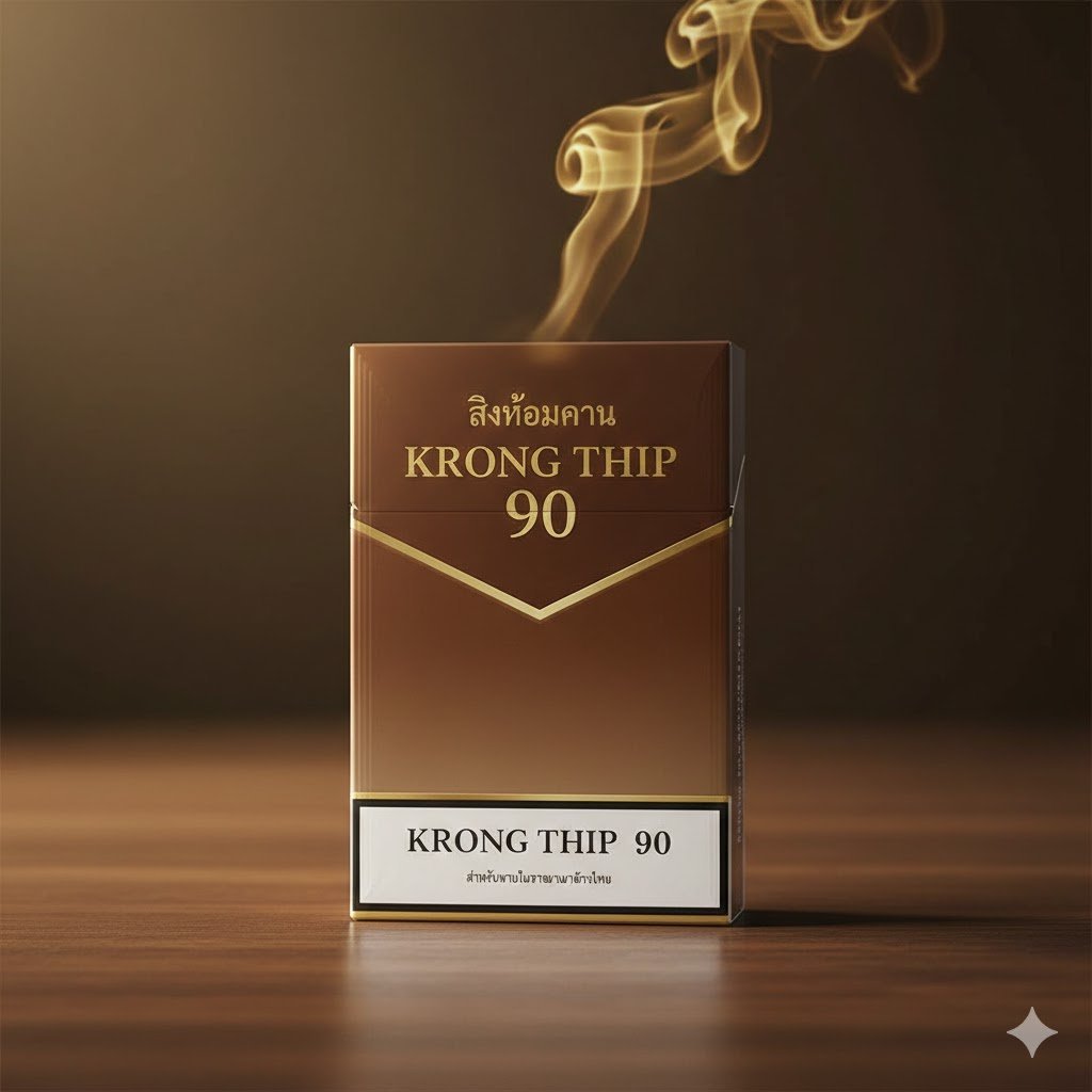 Krongthip 90 (กรองทิพย์ 90) - ต้นตำรับความเข้มข้นที่อยู่คู่คนไทย imported cigarette 159xblix product photo