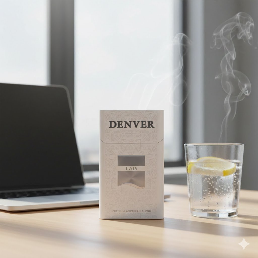 Denver Silver (เดนเวอร์ ซิลเวอร์) - บุหรี่ซองแข็ง รสนุ่มละมุน สไตล์ไลท์ imported cigarette 159xblix product photo