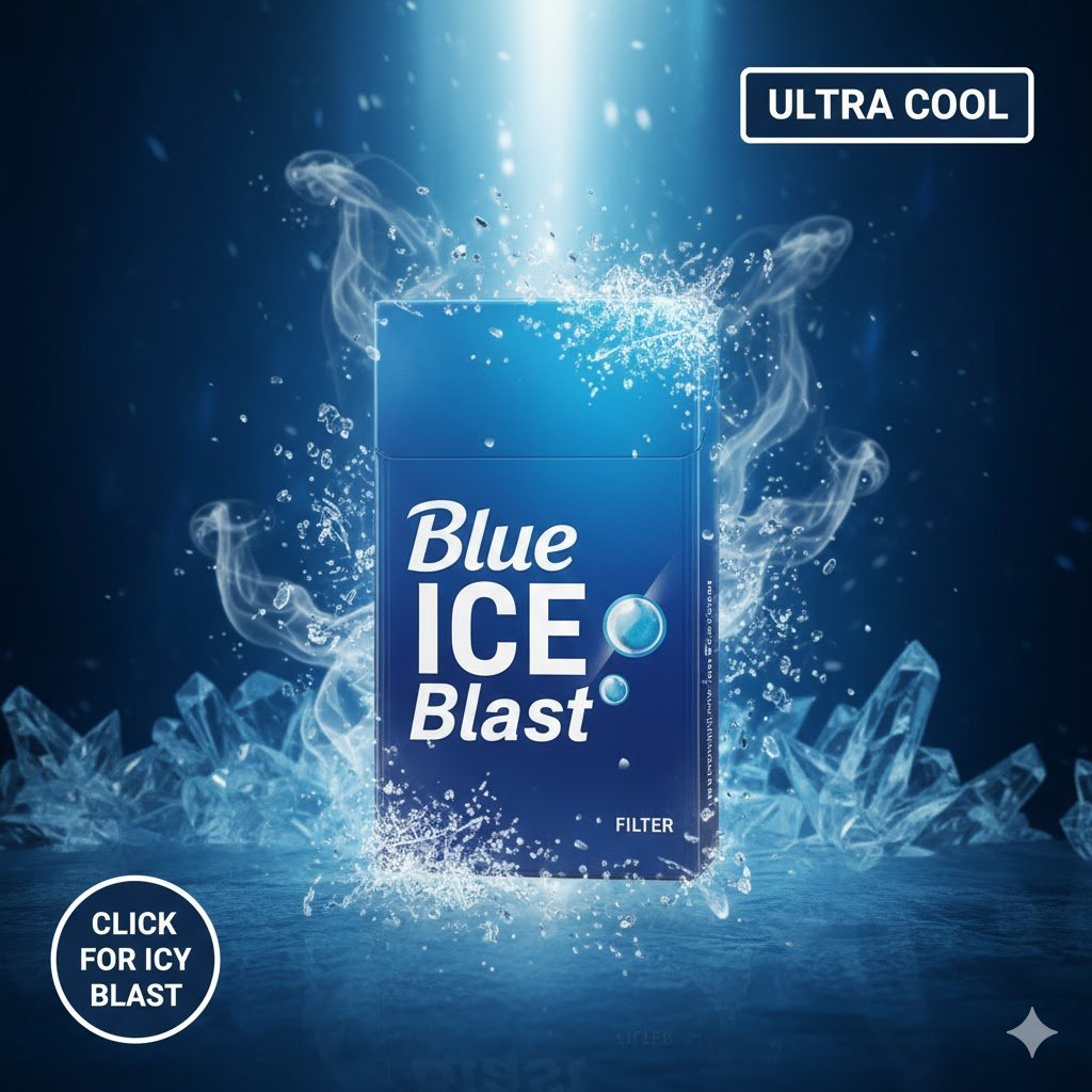 Blue Ice Blast - บุหรี่ญี่ปุ่น เย็นสุดขั้ว พร้อมเม็ดบีบเพิ่มความสดชื่น imported cigarette 159xblix product photo