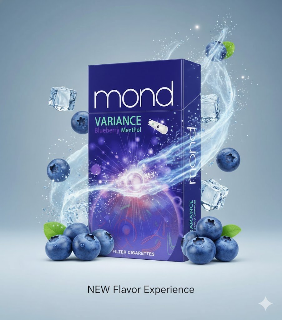 Mond Variance Blueberry Menthol – บุหรี่บลูเบอร์รี่เมนทอล 2 เม็ดบีบ หอมสดชื่น imported cigarette wholesale product photo