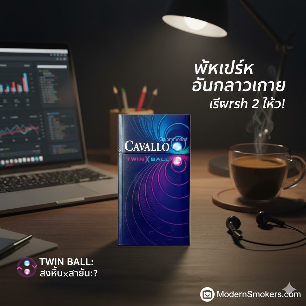 Cavallo Twin Ball – บุหรี่ 2 เม็ดบีบ Mint & Blueberry แก้เครียด เพิ่มความสดชื่นสำหรับวัยทำงาน imported cigarette wholesale product photo