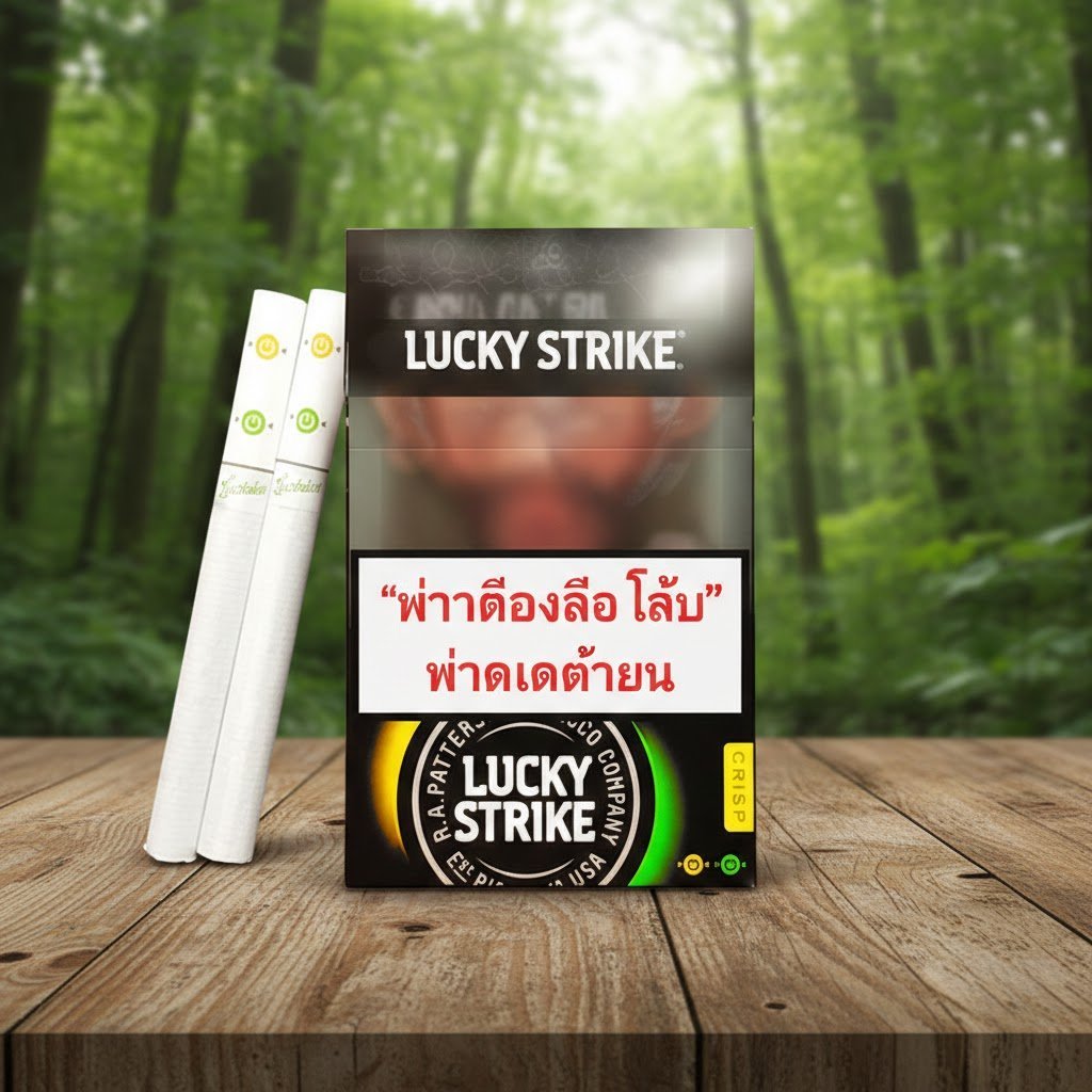Lucky Strike Double Click Yellow-Green บุหรี่ลัคกี้สไตรค์ ดับเบิลคลิก เลม่อน เมนทอล (แท้) imported cigarette wholesale product photo