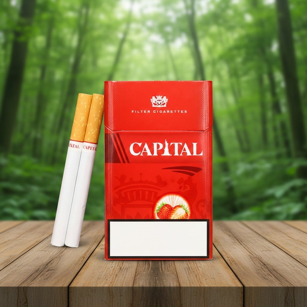 Capital Strawberry (แคปปิตอล สตรอว์เบอร์รี) บุหรี่นอกกลิ่นผลไม้ หอมหวาน นุ่มละมุน imported cigarette wholesale product photo