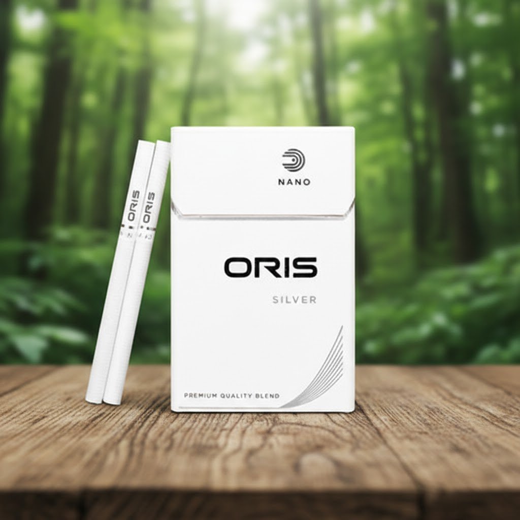 Oris Nano Silver (โอริส นาโน ซิลเวอร์) - บุหรี่นอกรสไลท์ มวนนาโนสลิมพรีเมี่ยมจากดูไบ imported cigarette wholesale product photo