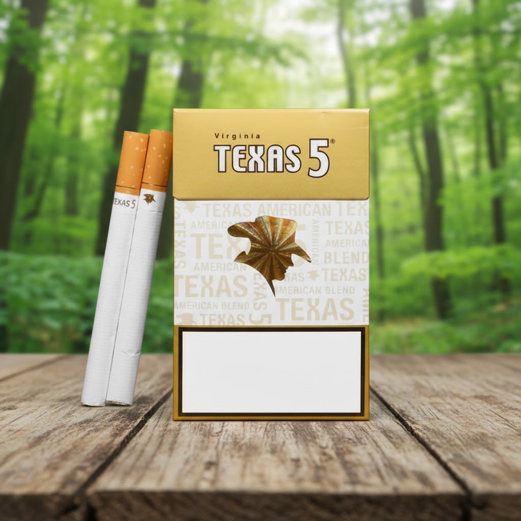 Texas 5 Gold (เท็กซัส 5 ทอง) - บุหรี่นอกรสร้อนเข้มข้น คุณภาพมาตรฐานเอเชีย imported cigarette wholesale product photo