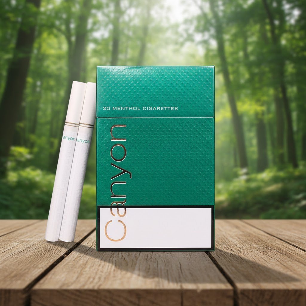 Canyon Green บุหรี่นอก เมนทอล (Canyon Green Menthol Cigarettes) imported cigarette 159xblix product photo