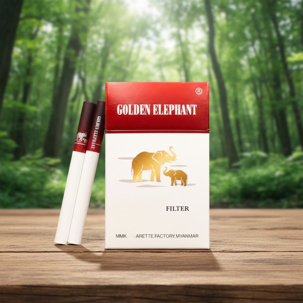 Golden Elephant (บุหรี่ช้างทอง) - บุหรี่นอกคุณภาพพรีเมียมจากเมียนมาร์ imported cigarette 159xblix product photo