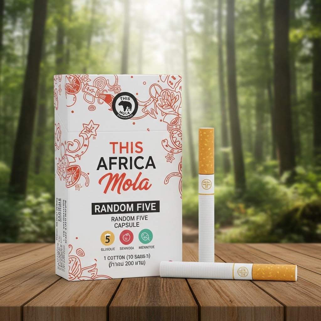 THIS Africa Mola Random Five (ดิส แอฟริกา โมล่า) บุหรี่นอกเม็ดบีบสุ่ม 5 รสชาติ imported cigarette wholesale product photo