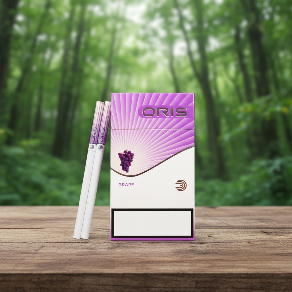 Oris Grape (โอริส องุ่น) บุหรี่นอกมวนเล็ก Super Slims กลิ่นองุ่น imported cigarette 159xblix product photo