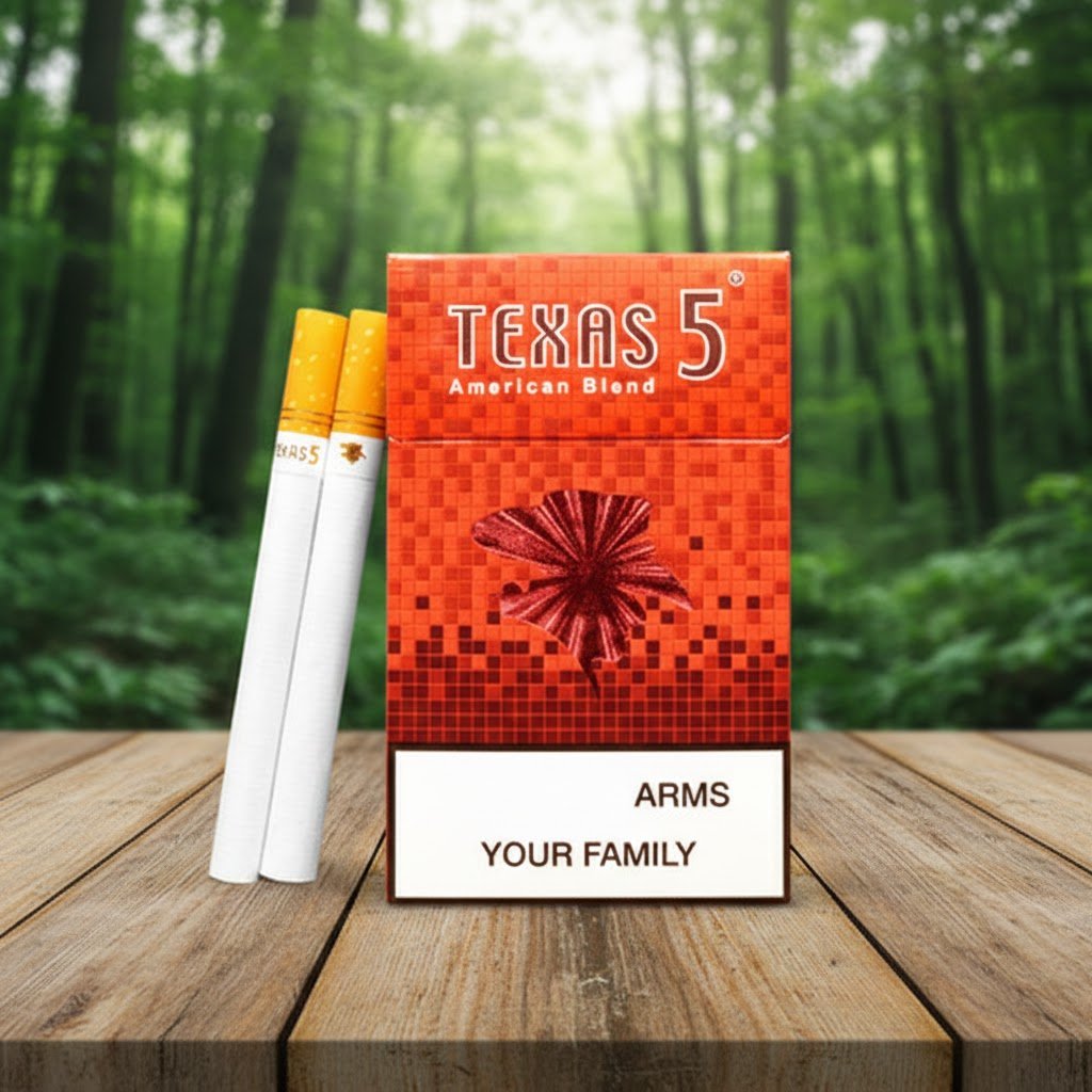 Texas 5 Red Hard (เท็กซัส แดง) บุหรี่นอกซองแข็ง รสเข้ม มาตรฐานสากล imported cigarette 159xblix product photo