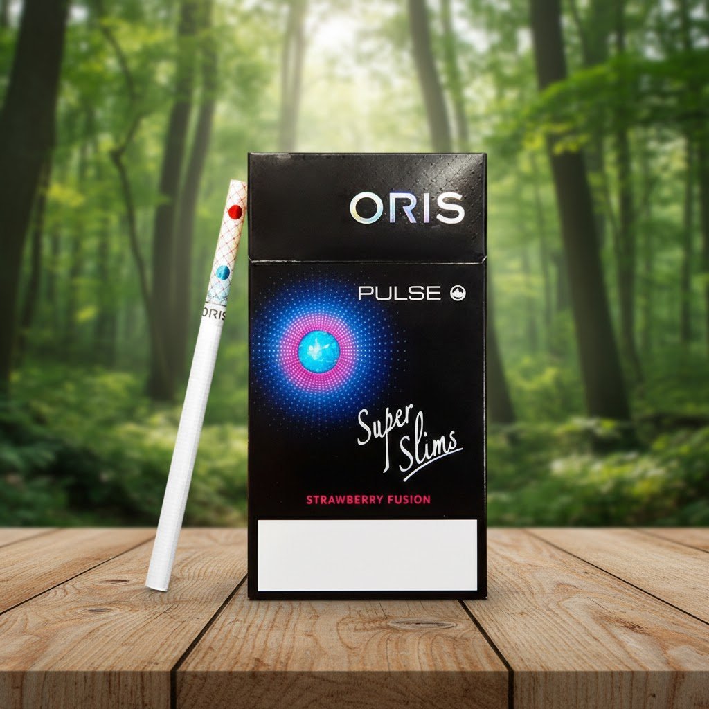 Oris Pulse Strawberry Fusion บุหรี่นอก โอริส สตรอเบอร์รี่ 2 เม็ดบีบ Super Slims imported cigarette wholesale product photo