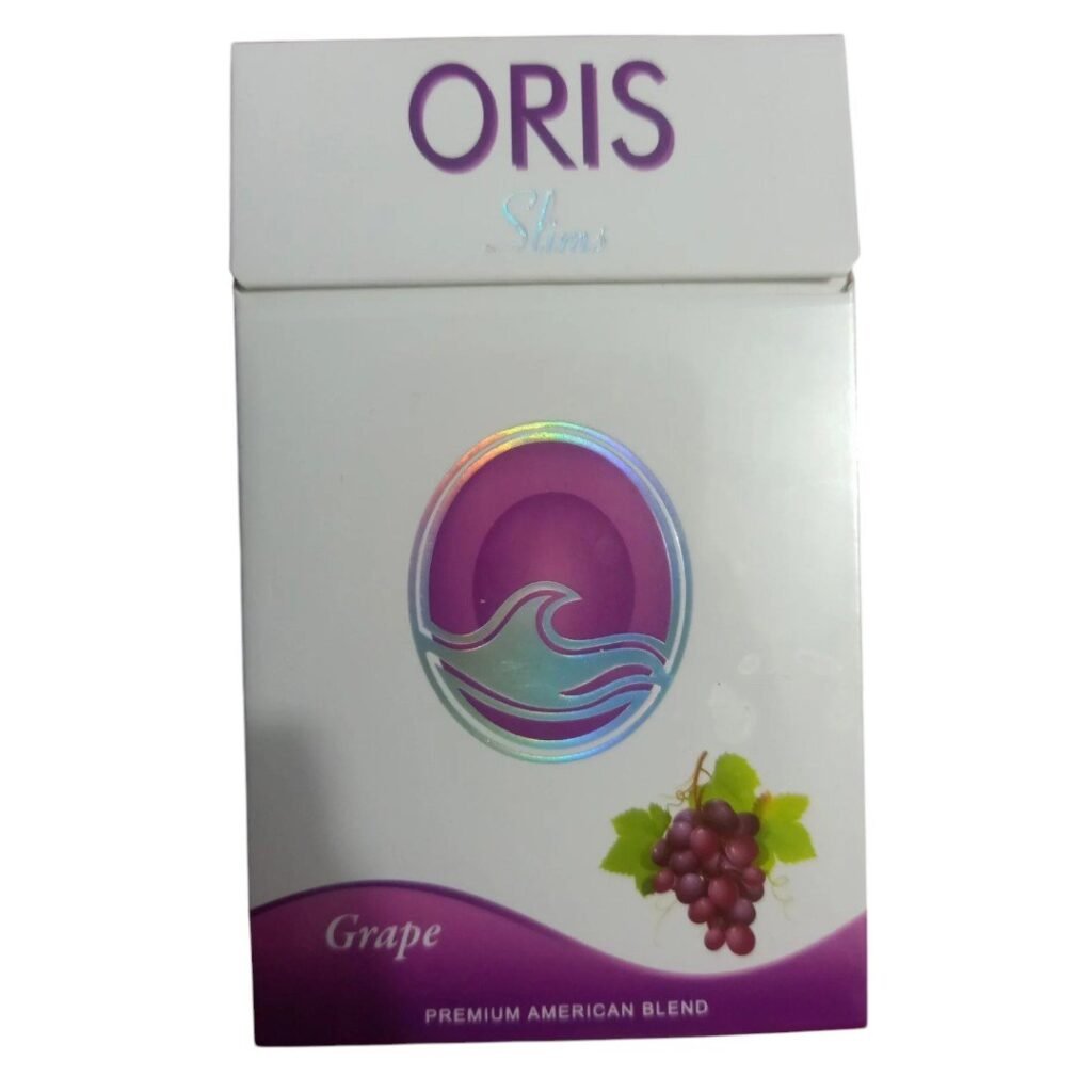 Oris Grape บุหรี่นอกกลิ่นองุ่น มวนซูเปอร์สลิม หอมฉ่ำพรีเมียมจาก U.A.E imported cigarette 159xblix authentic import